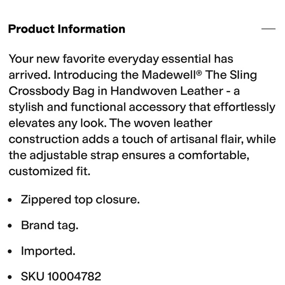 Madewell Woven Cream Crossbody Bag - Picture 4 of 7